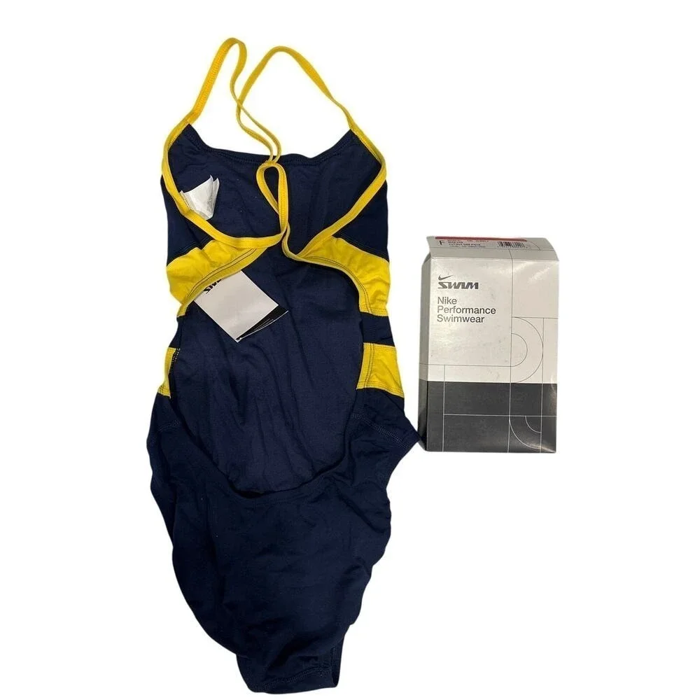 Nike Women's HydraStrong Colorblock Cutout One Piece Swimsuit Size 26
